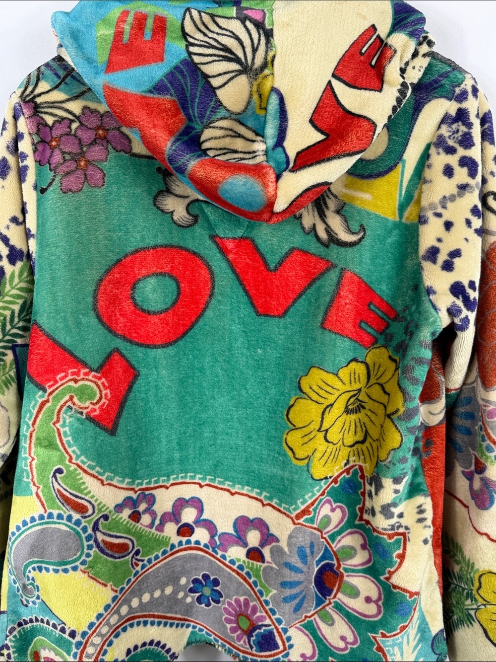 Johnny Was Peace Love Cozy Sherpa Hoodie Jacket. Boho. Womens Soze S. Floral - Picture 2 of 8